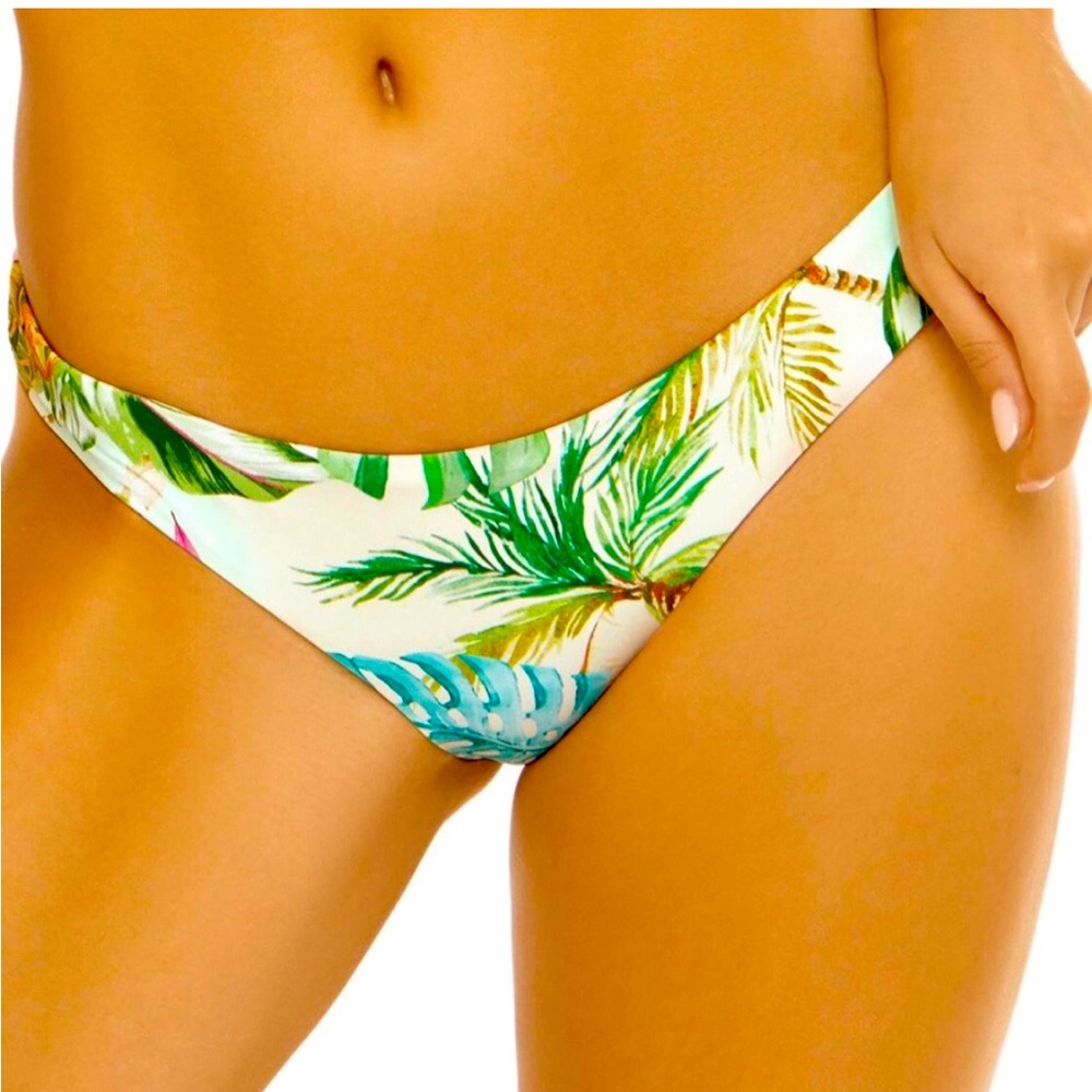Pilyq Tulum Reversible Ruched Bikini Bottoms NWT Basic Full
